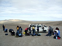 Llegando al inicio de la caminata